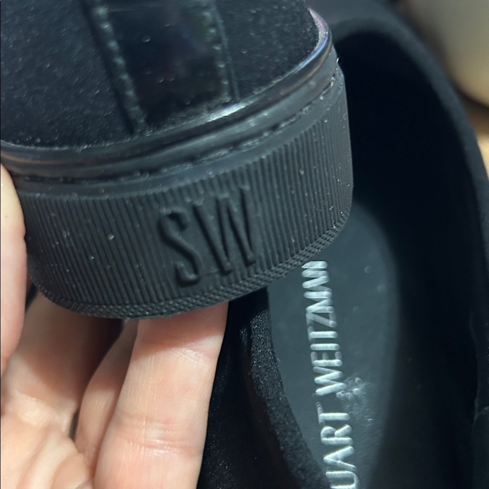 Stuart Weitzman Solid Black Slip On Sneakers | St… - image 7